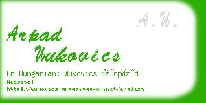 arpad wukovics business card